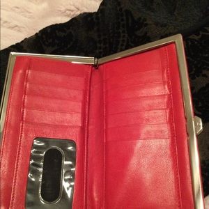 Red Leather long wallet.
